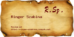 Ringer Szabina névjegykártya